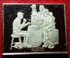 NORMAN ROCKWELL Fondest Memories "The Checker Game" 3 Troy oz. .925 Fine Silver