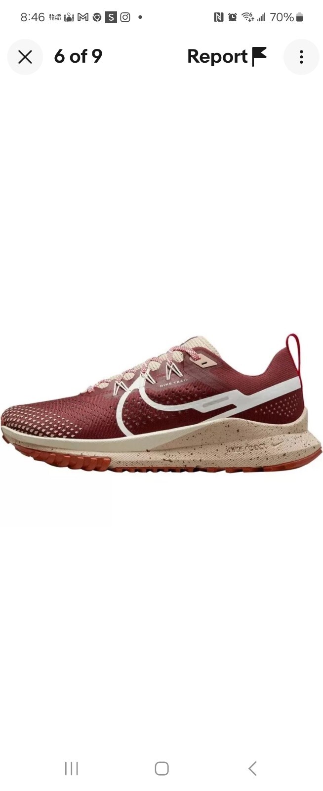 Scarpe da trail running Nike Pegasus Trail 4 da uomo 8 5 DJ6158 200 Dark Pony Sail Rosso