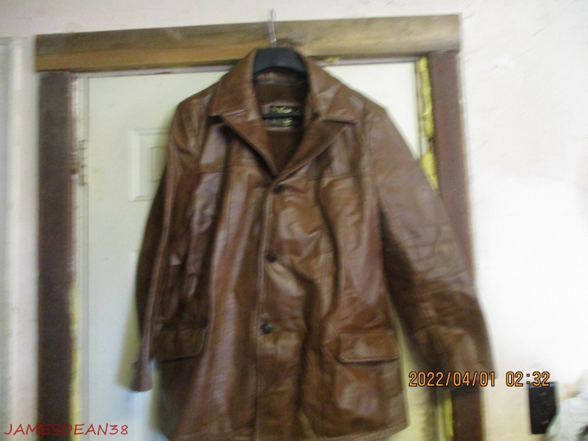 yy.i　The Leather Shop レザージャケット VTG SEARS The Leather Shop Jacket SZ 44 Mens Button Front Jacket
