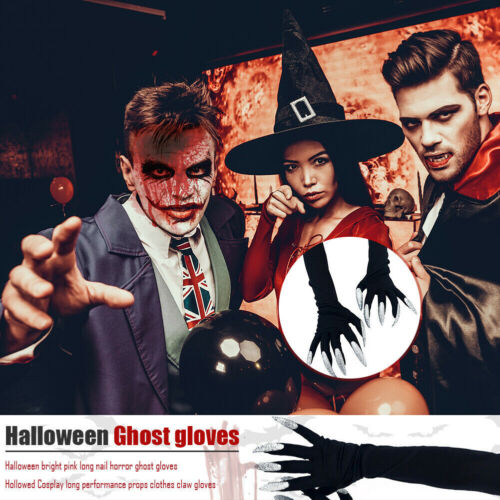 Halloween Props Paw Gloves Cosplay Party Costume Long Fingernail Clown Claws US - Picture 2 of 22