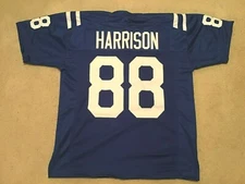 UNSIGNED CUSTOM Sewn Stitched Marvin Harrison Blue Jersey - M, L, XL, 2XL