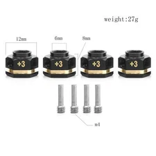 Powerhobby Brass 12mm Hex Hub Extenders +3MM w Nuts FOR Traxxas TRX-4