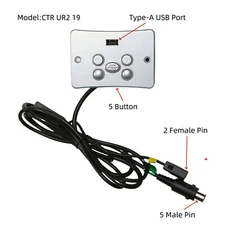 Power Recliner Lift Chair 5 Button Hand Control Switch With USB Model CTR UR2 19