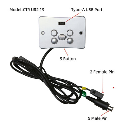 Power Recliner Lift Chair 5 Button Hand Control Switch With USB Model CTR UR2 19
