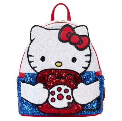 LIKE NEW Hello Kitty Mini Sparkle Backpack Check out the brand new Hello Kitty Sequin Cosplay Loungefly  main image 4