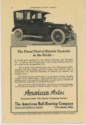 1916 Detroit Taxicab & Transfer Co. Car Featured in American Axle Co. Print Ad
