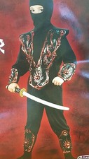 XX 2808 Ninja Fighter Costume Boys Fun World Red on Black