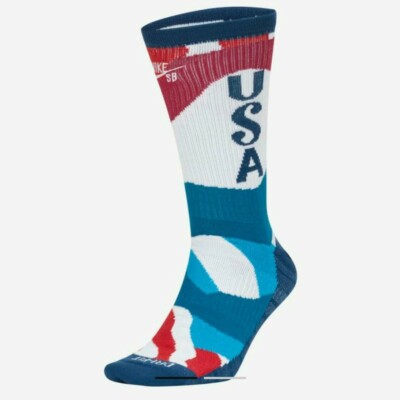 NIKE SB x Parra USA Kit Socks White Navy Shoe Size 2-5