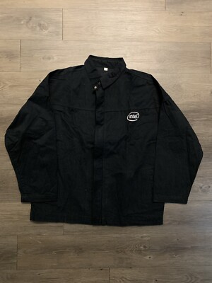 Vintage Intel Technology Jacket Mens Size 2XL Black Canvas Full Zip Lightweight