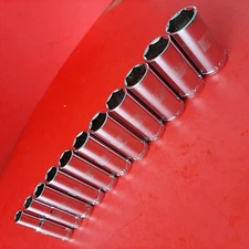 NEW CRAFTSMAN Easy Read 11 Piece 3/8" Drive DEEP 6 Point SAE Socket Set 3/8-1"