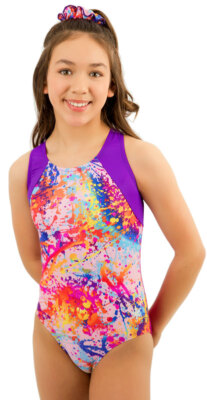 NEW! Art in Motion Gymnastics or Dance leotard by Snowflake Designs-Blue or Pink