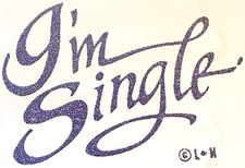 Original Vintage I'm Single Iron On Transfer Glitter