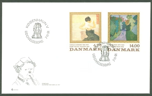 Denmark U30 FDC 1991 - Art Painting Harald GIERSING Edvard WEIE