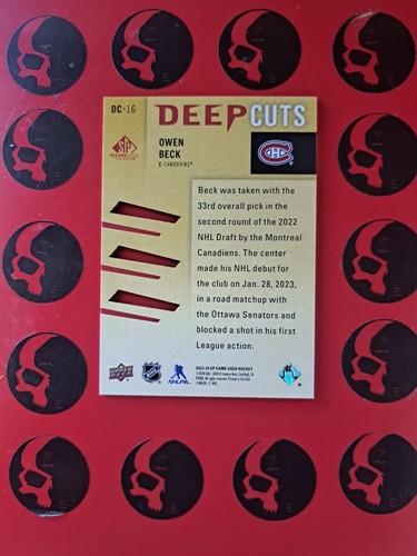 2023-24 Owen Beck SP Game Used /35 Deep Cuts Rookie # DC-16 UD RC Montreal - Picture 2 of 2