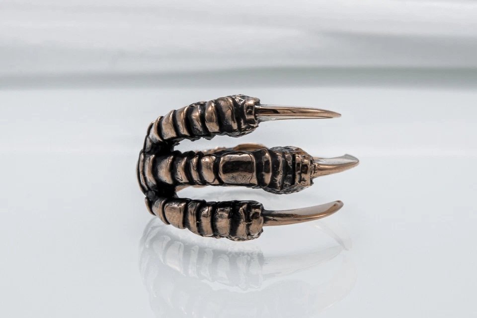 Anillo envolvente de garra de cuervo banda de garra de pájaro artesanal joyería de vida silvestre regalo único Foto 2 de 4