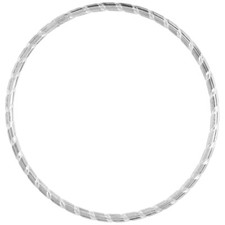 925 Sterling Silver Stackable Slip-On Wide Notch Bangle Bracelet 3mm, 7.75" Long