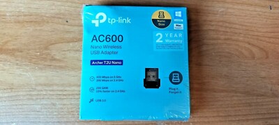 TP-Link Archer T2U Nano AC600 Wireless Dual-Band Wi-Fi USB Adapter NEW SEALED
