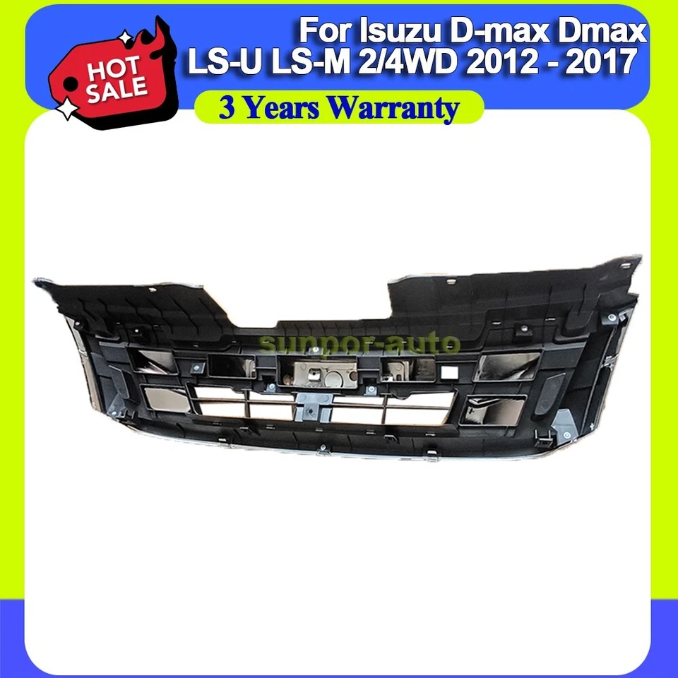 Chrome For ISUZU D-MAX DMAX 2WD 4WD 2012-2017 Front Grille Mesh Assembly - image 3 of 4