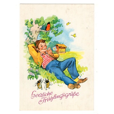 AK / ''Herzliche Frühlingsgrüße'' - Fa. E. Otto Schmidt, Lebkuchenfabrik Nürnberg