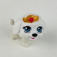 TM  2020 PW White Female Girl Poodle Dog Gold Crown Heart Head Moves Toy Figure