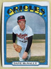 1972 Topps Dave McNally Baseball Card #490 Orioles Pitcher Low-Grade Creased
