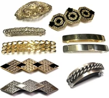 Women Vintage Elegant European Metal Hair Clip Barrette Art Deco Made in France