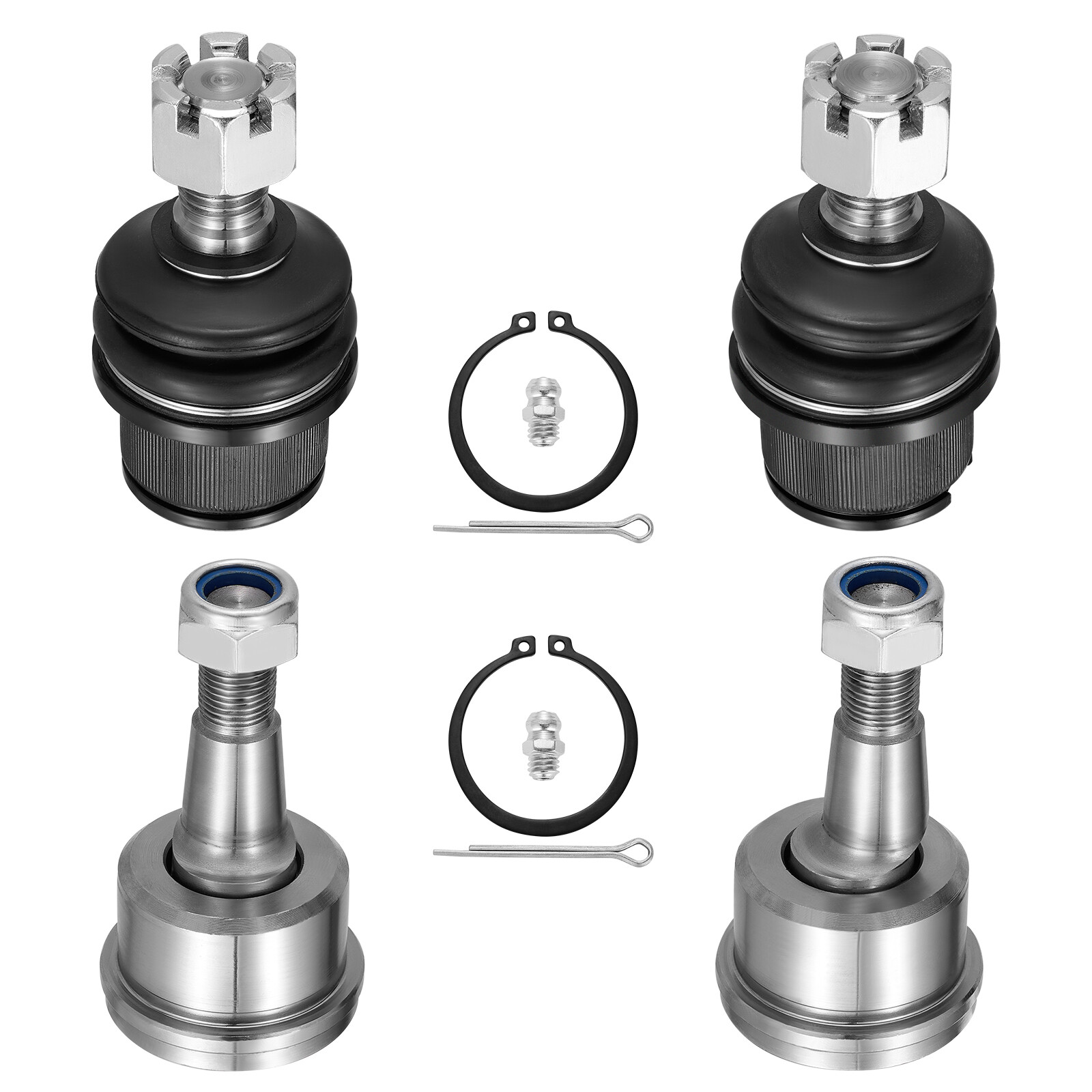 Set of 4 for 2003-2013 Dodge Ram 2500 3500 4WD Front Upper & Lower Ball Joints