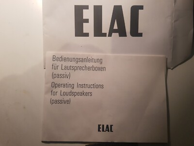 Bedienungsanleitung ELAC Lautsprecher der EL Serie Vintage 91