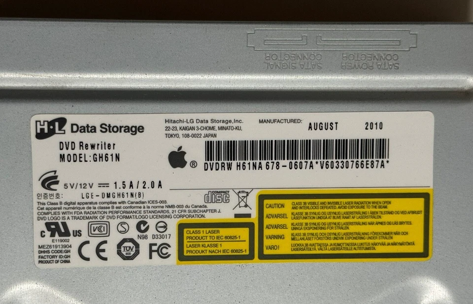 🍏💻📀 Apple Mac Pro A1289 H&L Data Storage Model: GH61N SATA DVD RW Drive - Image 4 of 4