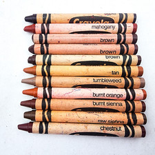 Vintage Crayola Crayons Binney  Smith Brown Lot Mahogany Chestnut Tumbleweed