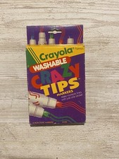 Crayola Vintage Crazy Tip Markers From 1991 Set Of 6 Including Box. Damaged