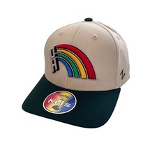 Zephyr Rainbow Embroidered Staple Youth Hat Kid OS Adjustable Snapback Beige NEW