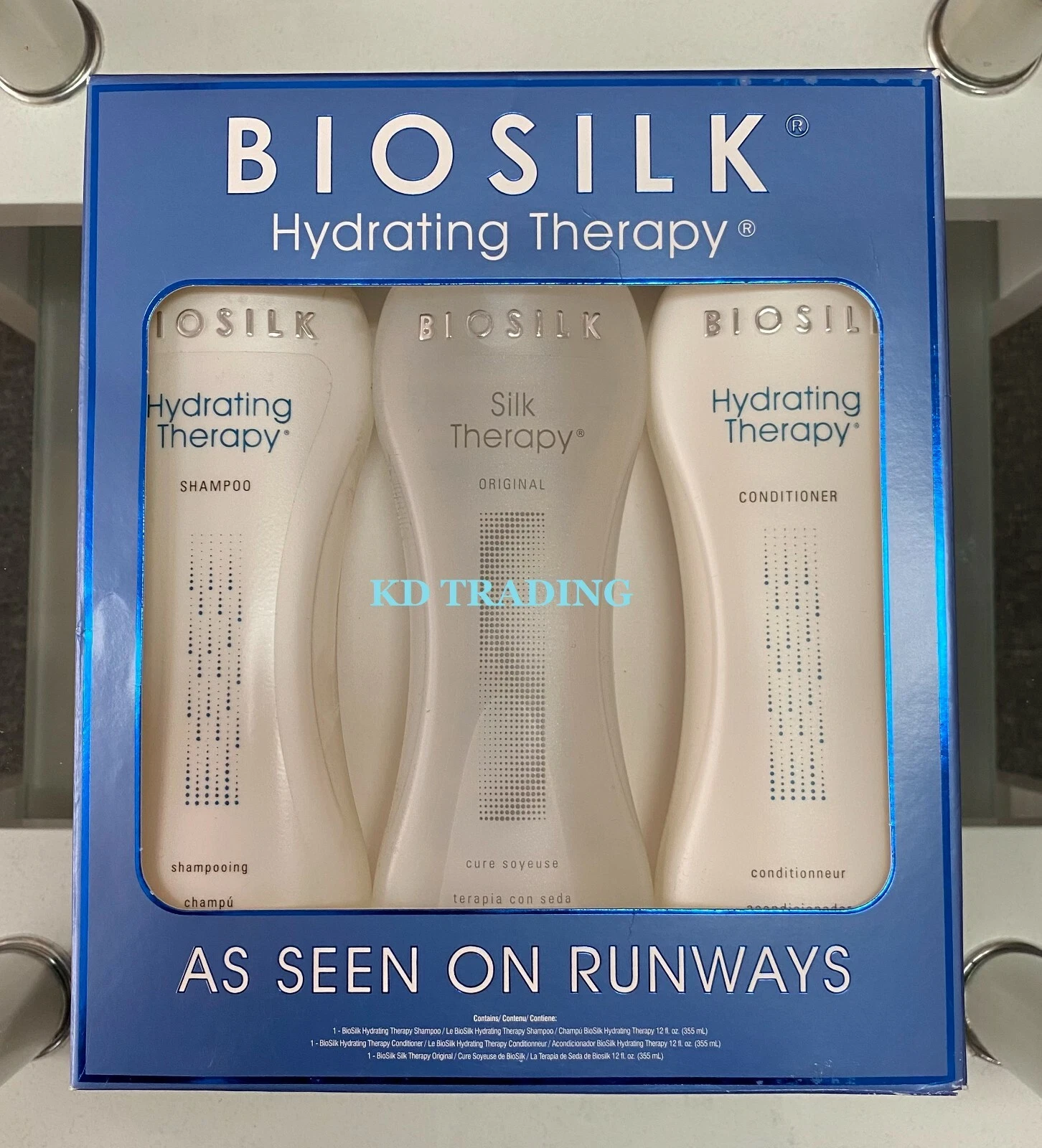 (3-Pack) BIOSILK Hydrating Therapy Shampoo Conditioner Hair Treatment Set 12oz