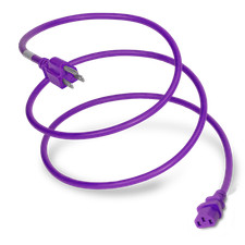 20 Pack of Nema 5-15P to C13 15A 125V 14/3 SJT Power Cord - Purple - 4ft
