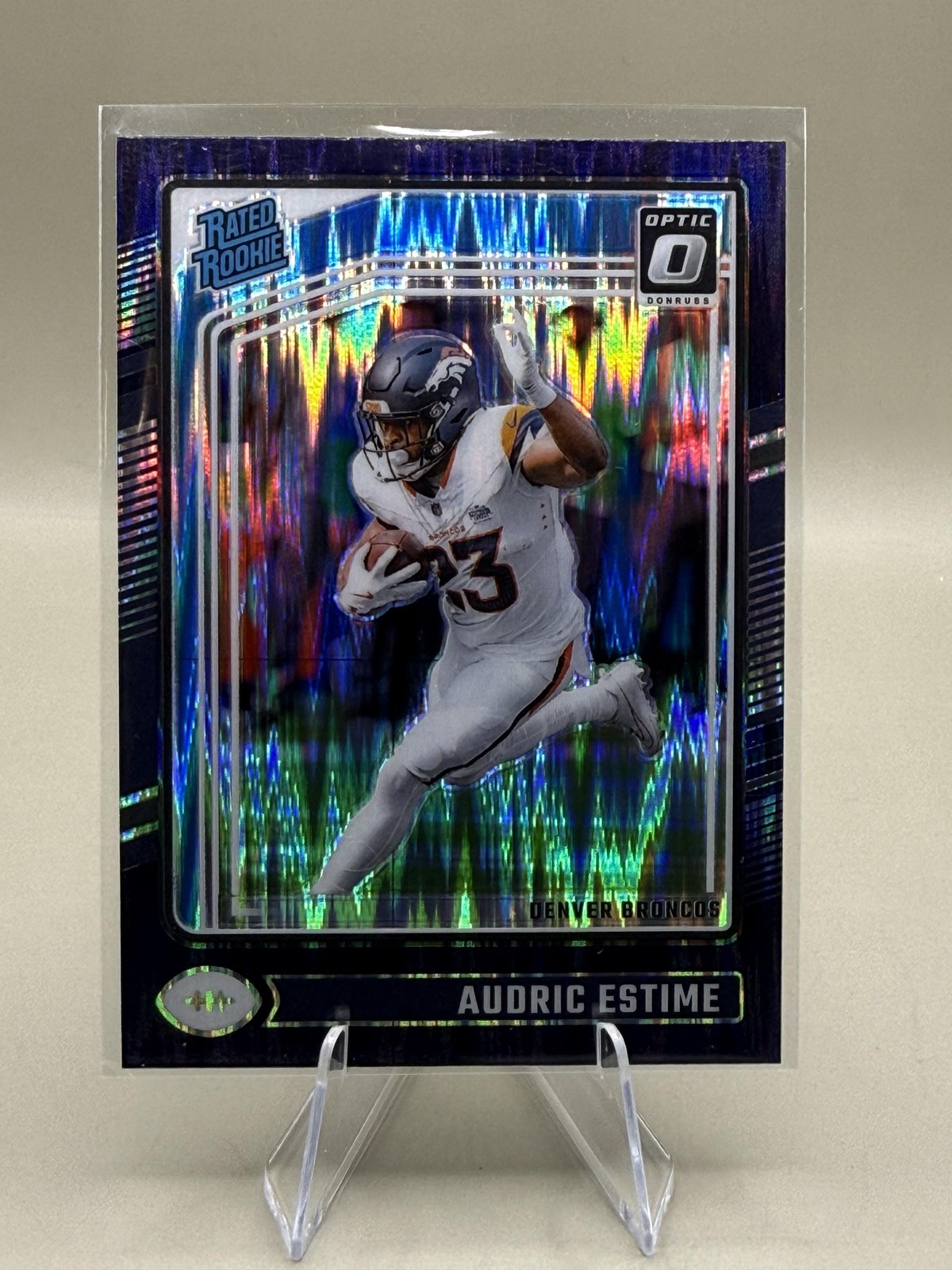 2024 Donruss Optic #206 Audric Estime Purple Shock
