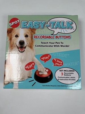 Easy Talk Dog Recordable Buttons Set Of Three Pet Talking Phrases Labels New