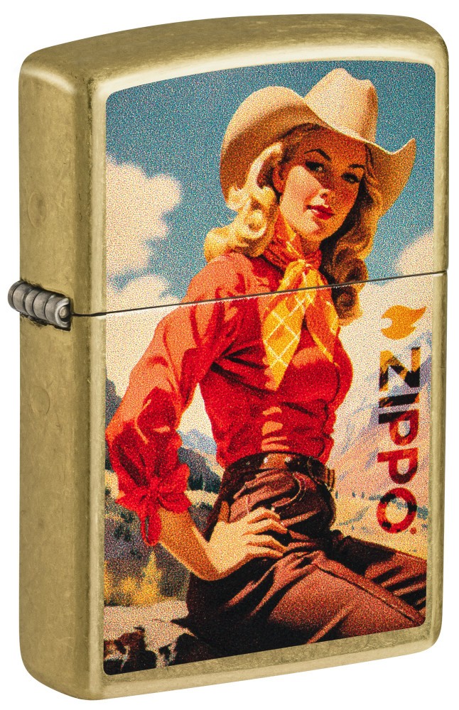 Zippo Rancher Design Street Brass Windproof Pocket Lighter, 46248