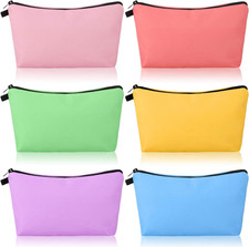 6 Pieces Makeup Bag Toiletry Pouch Waterproof Cosmetic Bag with Zipper Travel Pa