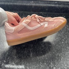 Steve Madden Pink Textile and Leather Trendy Lace Up Sneaker