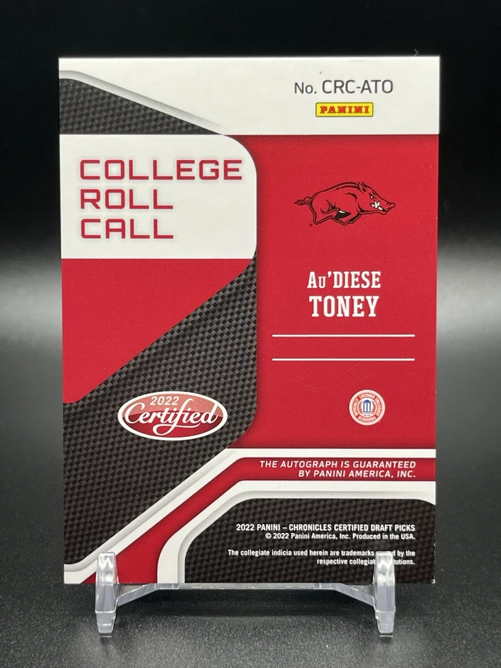 2022 Chronicles Draft Picks PINK Auto Au'Diese Toney Pink  - Image 2 of 2