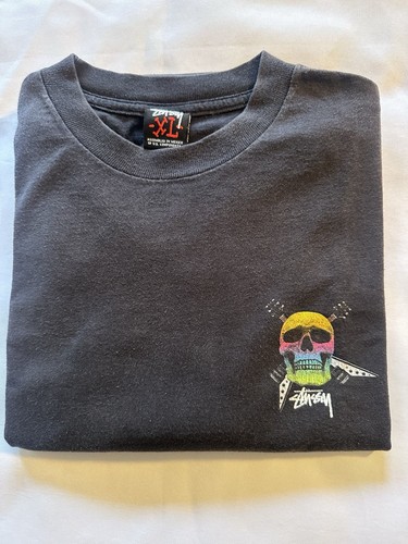 Vintage Stussy T Shirt Size XL Skull, Sword, Electric Guitar - Picture 9 of 9