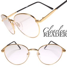 Round Gold Frame Genuine Vintage 80s 90s Reader 1.25 Reading Glasses