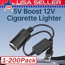 USB To 12V Car Cigarette Lighter Female Socket Converter Adapter Connector Lot