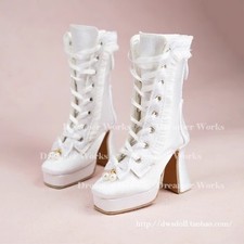 1/3 Scale Female Lace Bow High Heel Boots Accessories For Bjd Sd Dolls