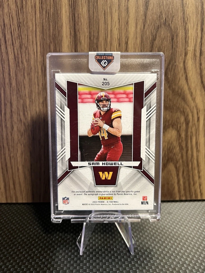 2022 Panini XR Football Sam Howell Triple Swatch RPA /15 #205 Commanders!  - Image 2 of 2