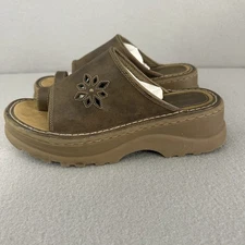 Y2K Lower East Side Brown Chunky Platform Sandals Toe Loop Boho Size 8.5