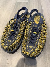 Keen Uneek 2 Mens US 10.5 Water Sandals Cord Braided Rope Gray Yellow TrailSport