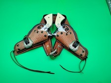Vintage Nichols Stallion 38 Cap Guns With Beautiful Holster Set