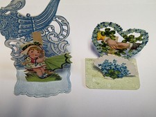 2 Vintage  Valentine Postcards--Die Cut--Fold Out Style --Tuck---*Free Shipping*
