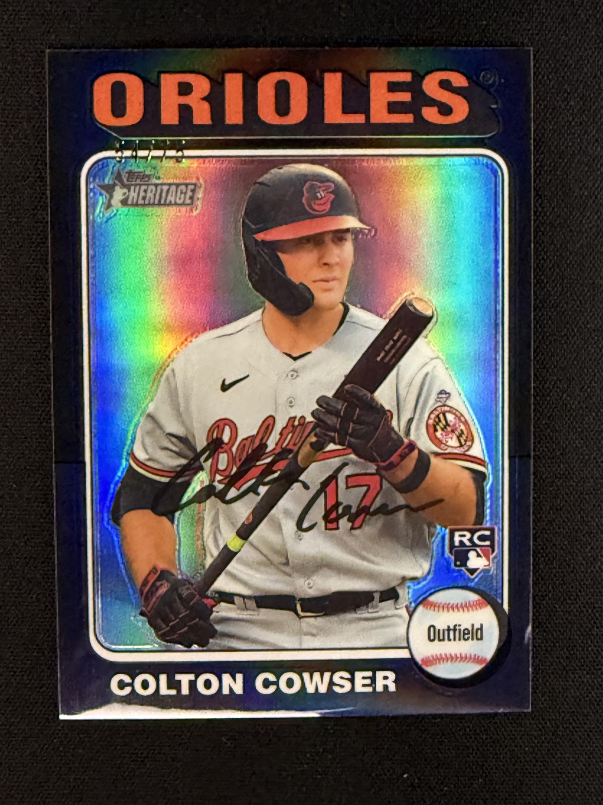 2024 Topps Heritage - Colton Cowser #388 Chrome Black Refractor /75 (RC)